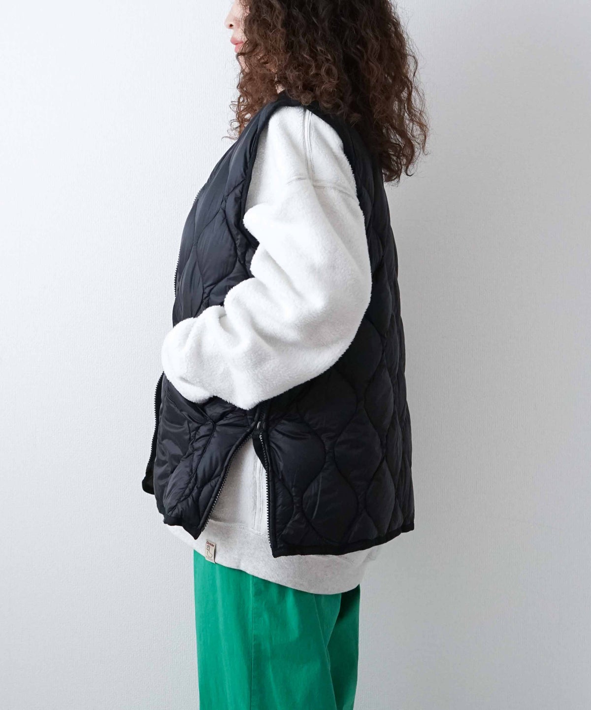 TAION｜MILITARY VNECK W-ZIP DOWN VEST（SOFT SHELL） [[TAION-001ALSZML-1-26AW]][D]