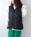 TAION｜MILITARY VNECK W-ZIP DOWN VEST（SOFT SHELL） [[TAION-001ALSZML-1-26AW]][D]