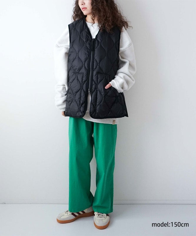 TAION｜MILITARY VNECK W-ZIP DOWN VEST（SOFT SHELL） [[TAION-001ALSZML-1-26AW]][D]