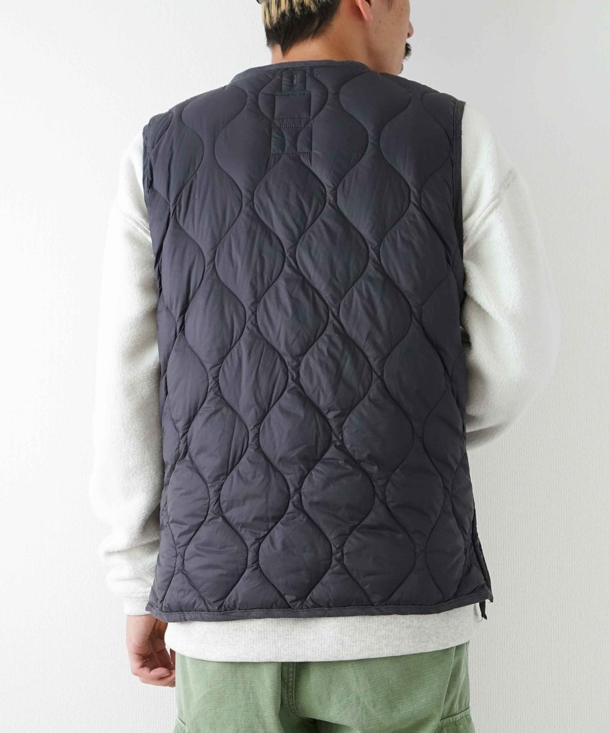 TAION｜MILITARY VNECK W-ZIP DOWN VEST（SOFT SHELL） [[TAION-001ALSZML-1-26AW]][D]