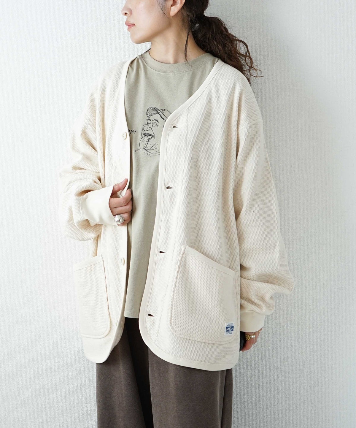  ARMY TWILL｜Honeycomb Cardigan [[AM-2653008]][D]