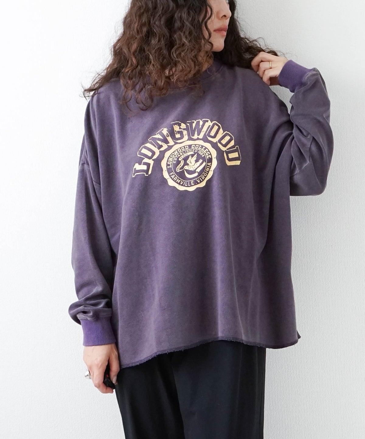 KAKELA & TRANQUIL｜カレッジプリントワイドクルー [[12606-543-10]][D]