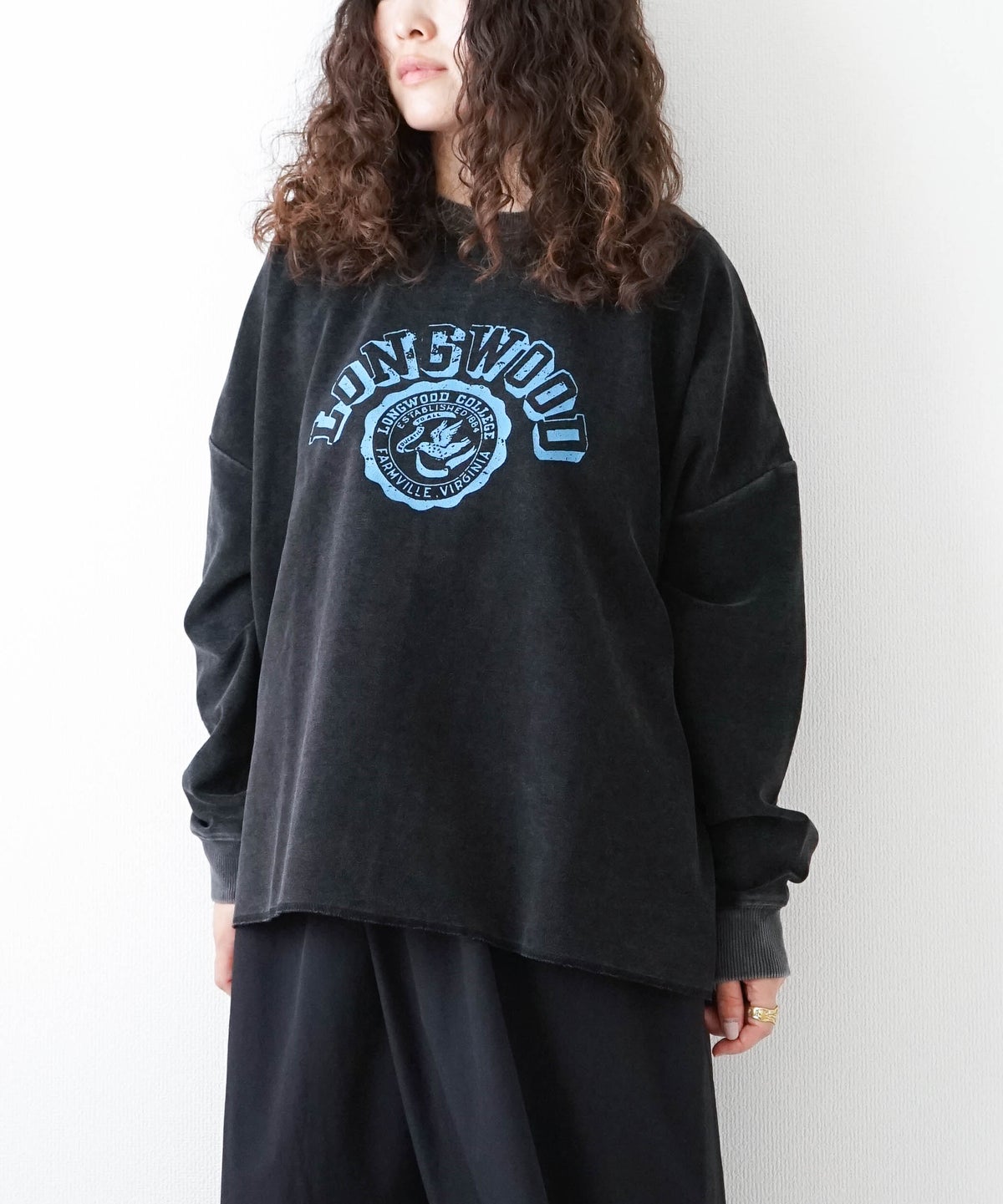 KAKELA & TRANQUIL｜カレッジプリントワイドクルー [[12606-543-10]][D]