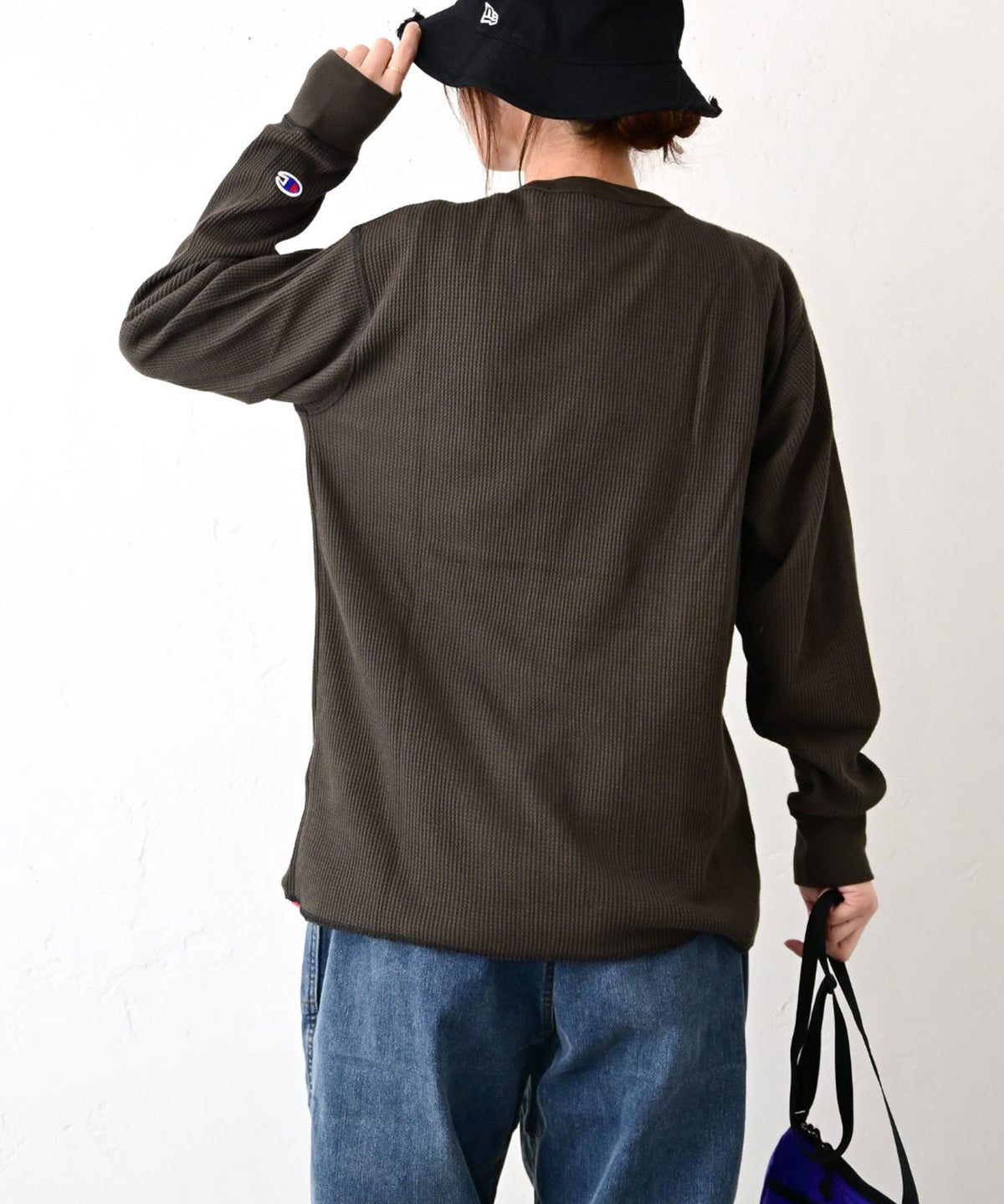 Champion｜LONG SLEEVE T-SHIRT(ワッフルロゴT) [[C3-E418]][C]