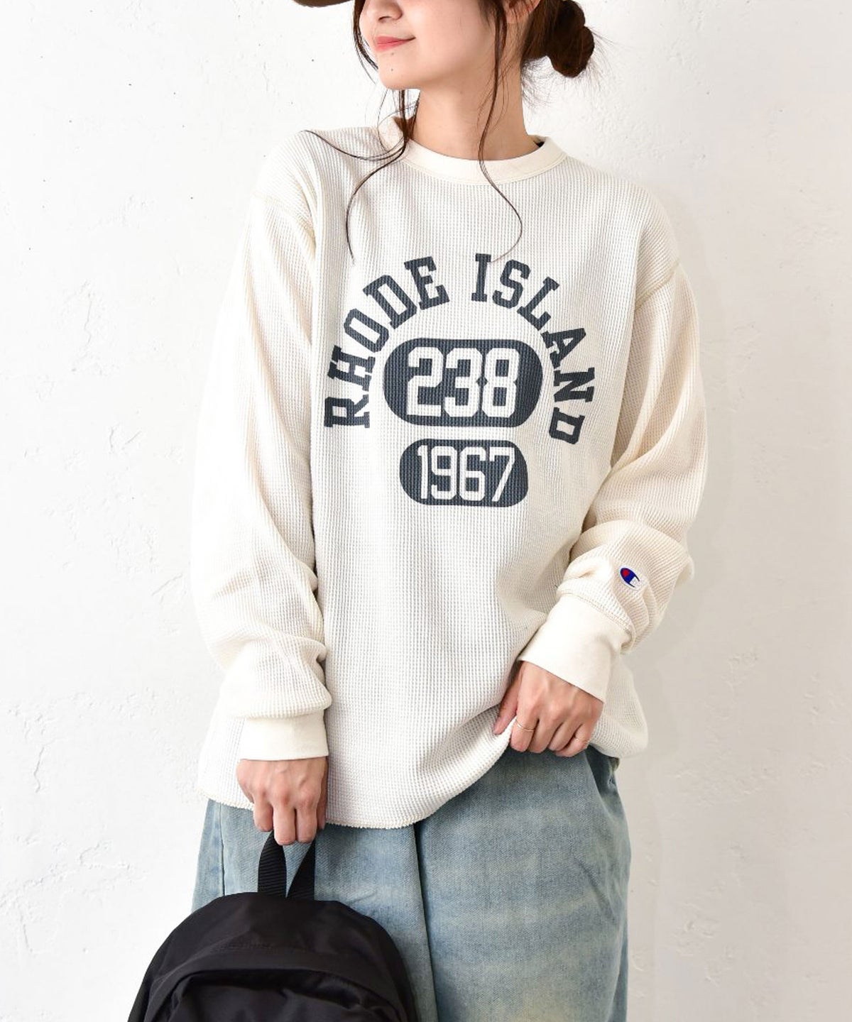 Champion｜LONG SLEEVE T-SHIRT(ワッフルロゴT) [[C3-E418]][C]