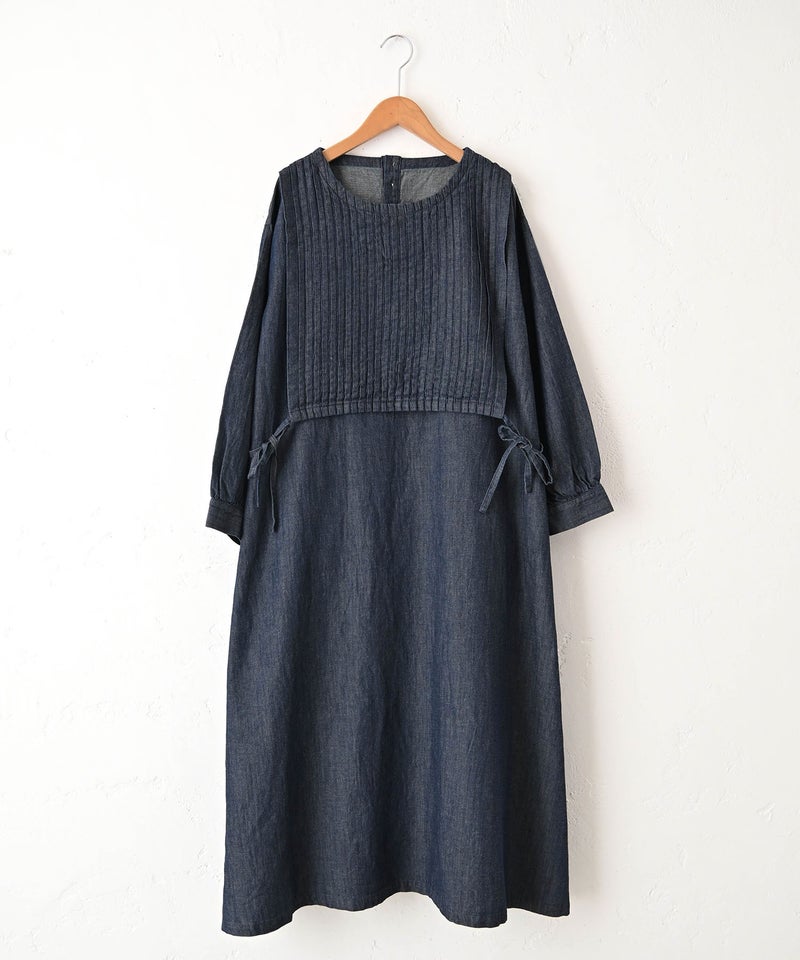  08Mab｜リネンデニムピンタックワンピース [[CF-526HF1994m]][C]