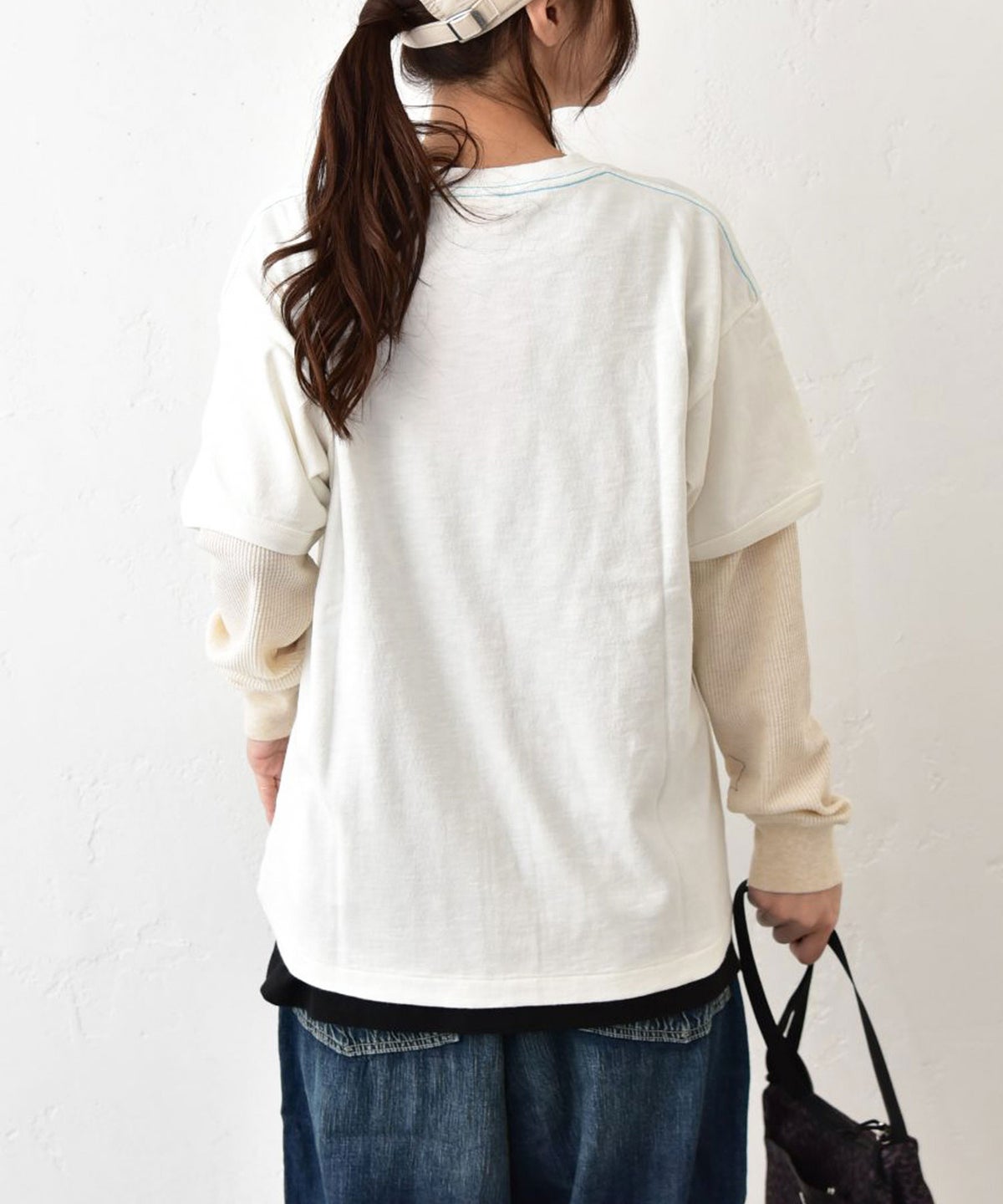 DENIM&DUNGAREE｜テンジクFOREVERレイヤード L/S TEE [[22680402]][C]