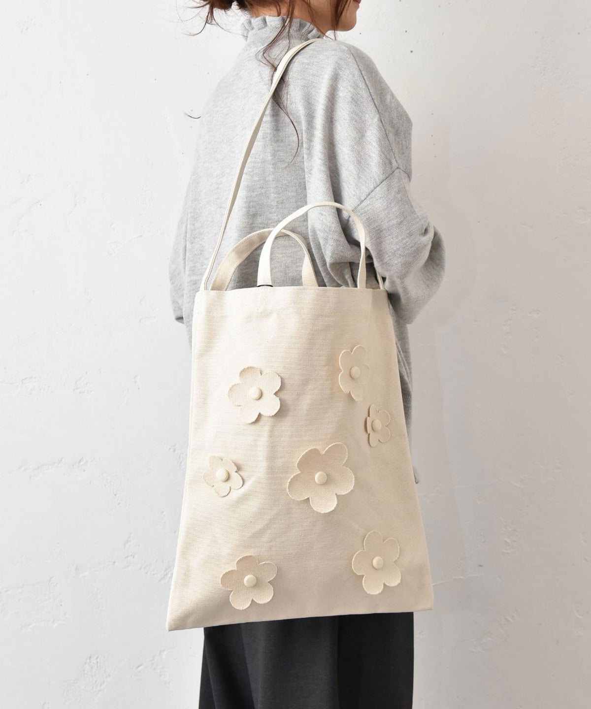 toca｜FLOWER TOTE BAG [[tc263-15]][C]