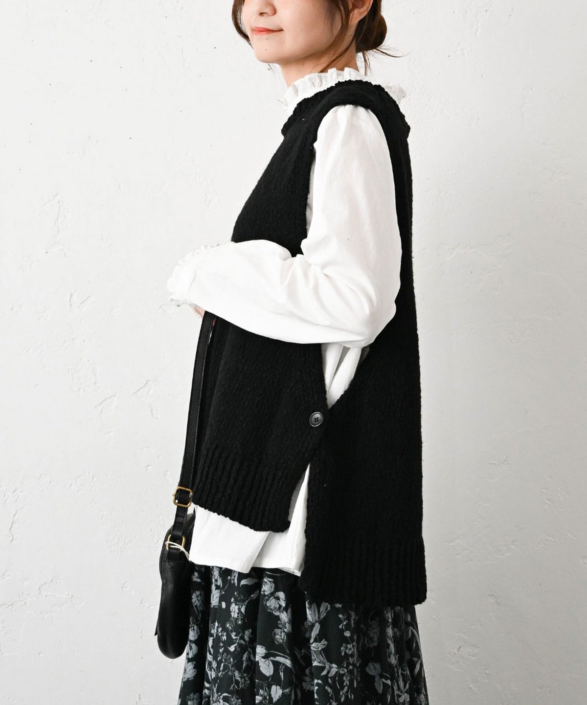 HEAVENLY｜Cotton Side Button Knit Vest [[2648164]][C]