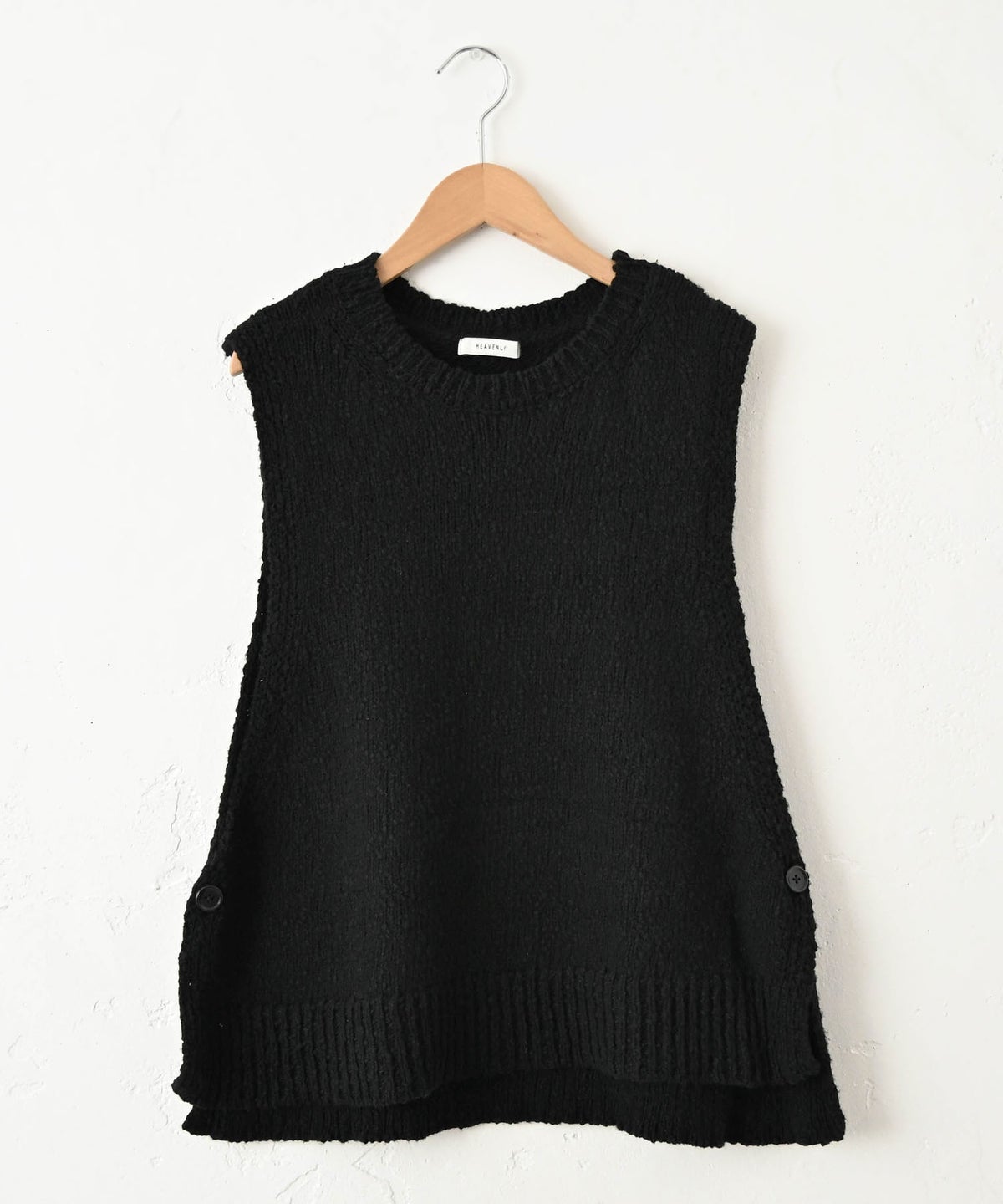 HEAVENLY｜Cotton Side Button Knit Vest [[2648164]][C]