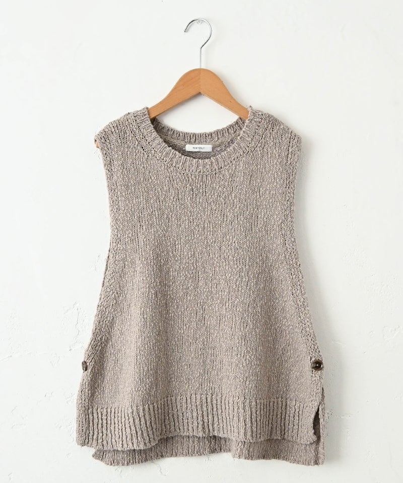 HEAVENLY｜Cotton Side Button Knit Vest [[2648164]][C]