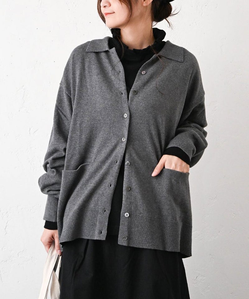 HEAVENLY｜Cotton Cashmere Collared Knit Cardigan [[2648174]][C]