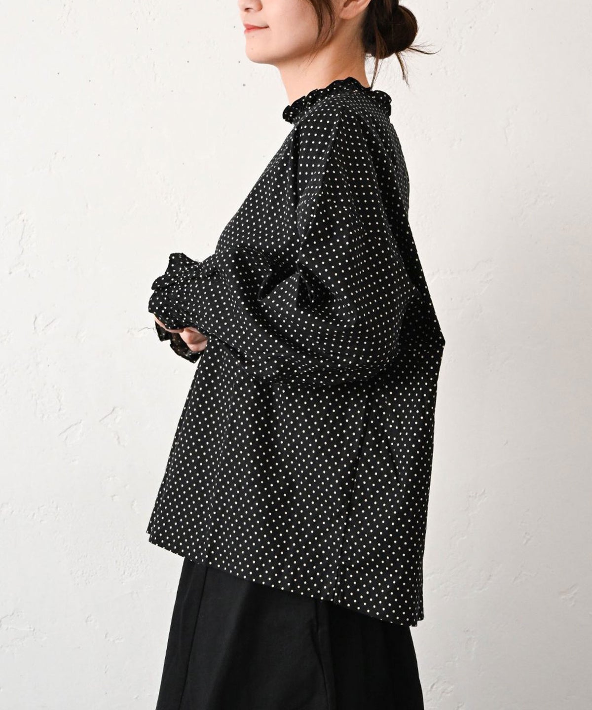 HEAVENLY｜Dot Mini Frill Pullover [[2649062]][C]
