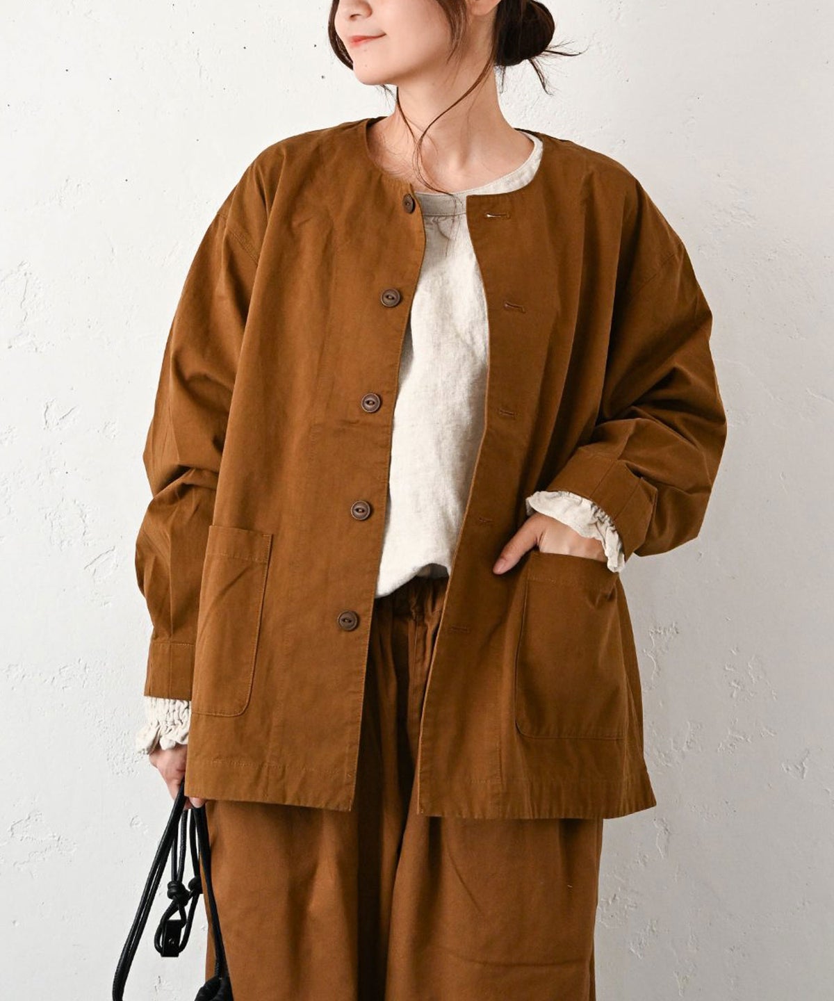 HEAVENLY｜Cotton Twill Nocollar Jacket [[2649103]][C]