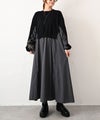 HUMS｜布帛ドッキングニットワンピース [[RNK-2694]][C]