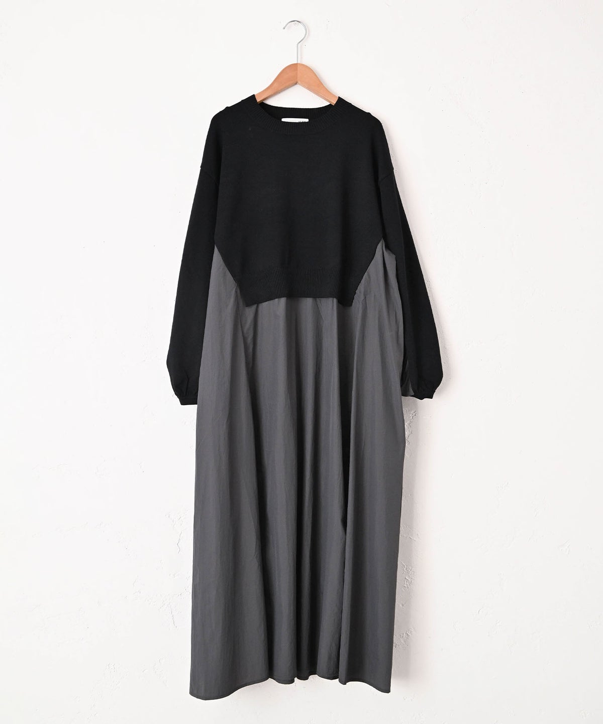 HUMS｜布帛ドッキングニットワンピース [[RNK-2694]][C]