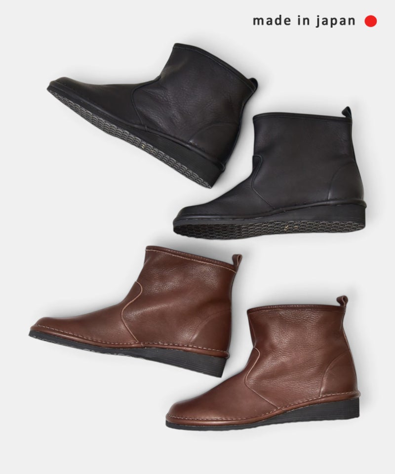 ramble comfort｜オイルシュリンクレザーショートブーツ [[373-73390-1]][C]