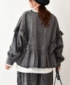 ista-ire｜コットンリネン長袖ラッフルブラウス [[4602-7610]][C]