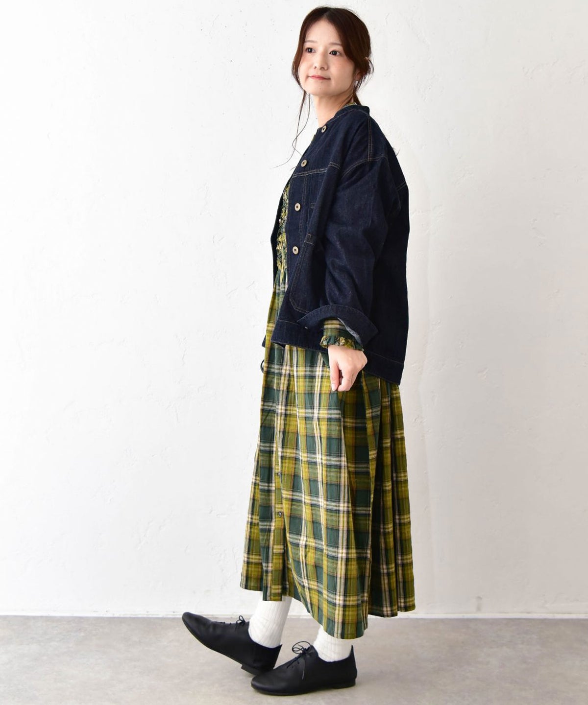 ista-ire｜コットンデニムバンドカラ―ジャケット [[3602-7770]][C]
