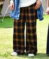  Gives a sense of fullment｜チェックワイドパンツ [[863121]][C]