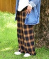  Gives a sense of fullment｜チェックワイドパンツ [[863121]][C]