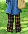  Gives a sense of fullment｜チェックワイドパンツ [[863121]][C]