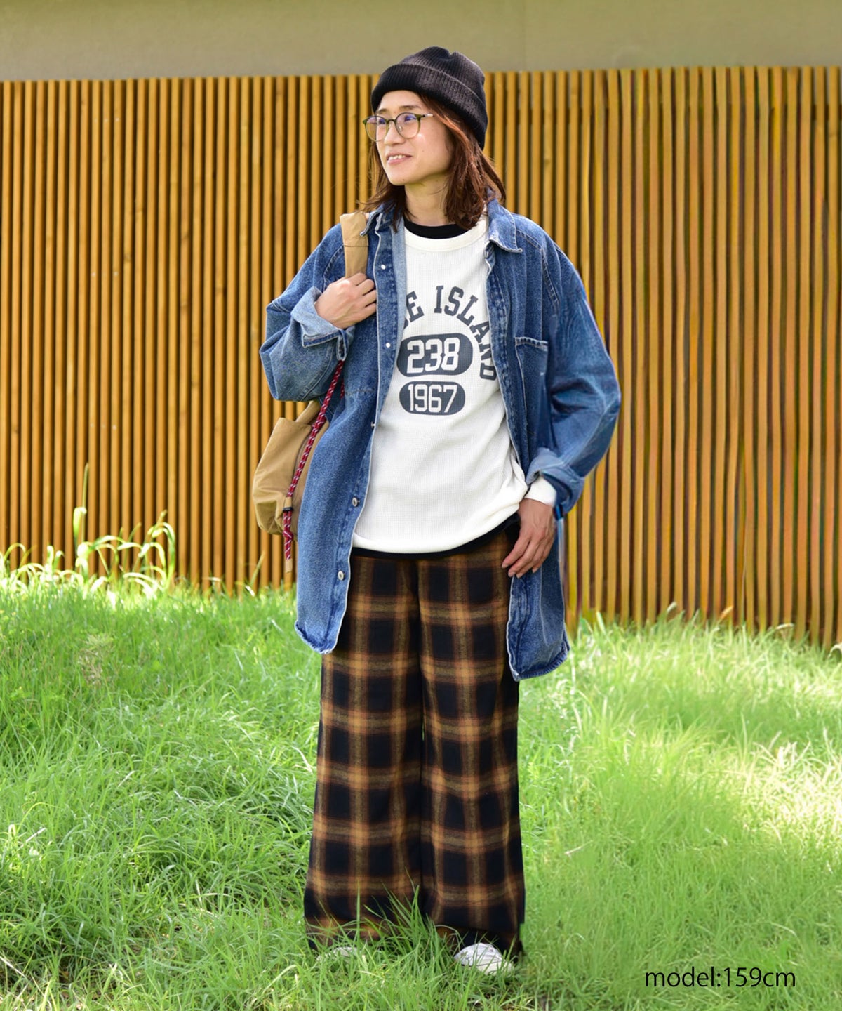  Gives a sense of fullment｜チェックワイドパンツ [[863121]][C]