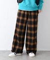  Gives a sense of fullment｜チェックワイドパンツ [[863121]][C]