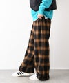  Gives a sense of fullment｜チェックワイドパンツ [[863121]][C]