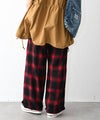  Gives a sense of fullment｜チェックワイドパンツ [[863121]][C]