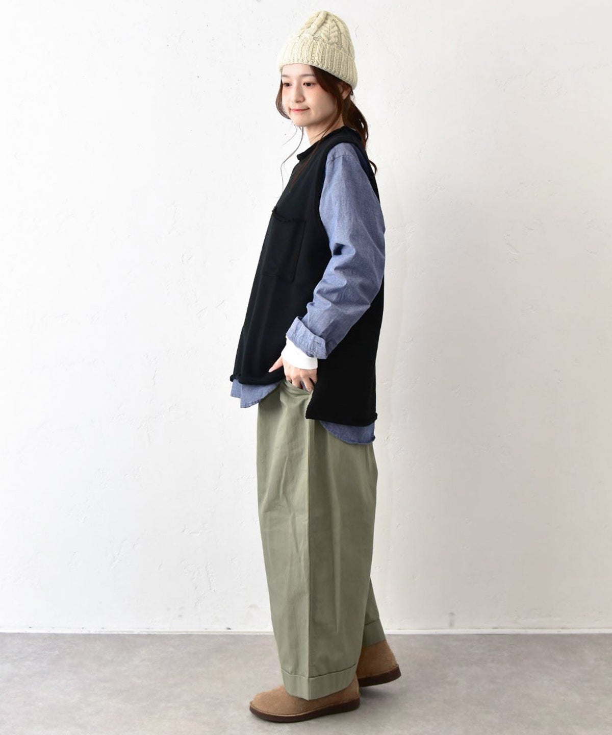 her.｜ミリタリーへリンボーンダブルワイドPT [[2605117]][C]
