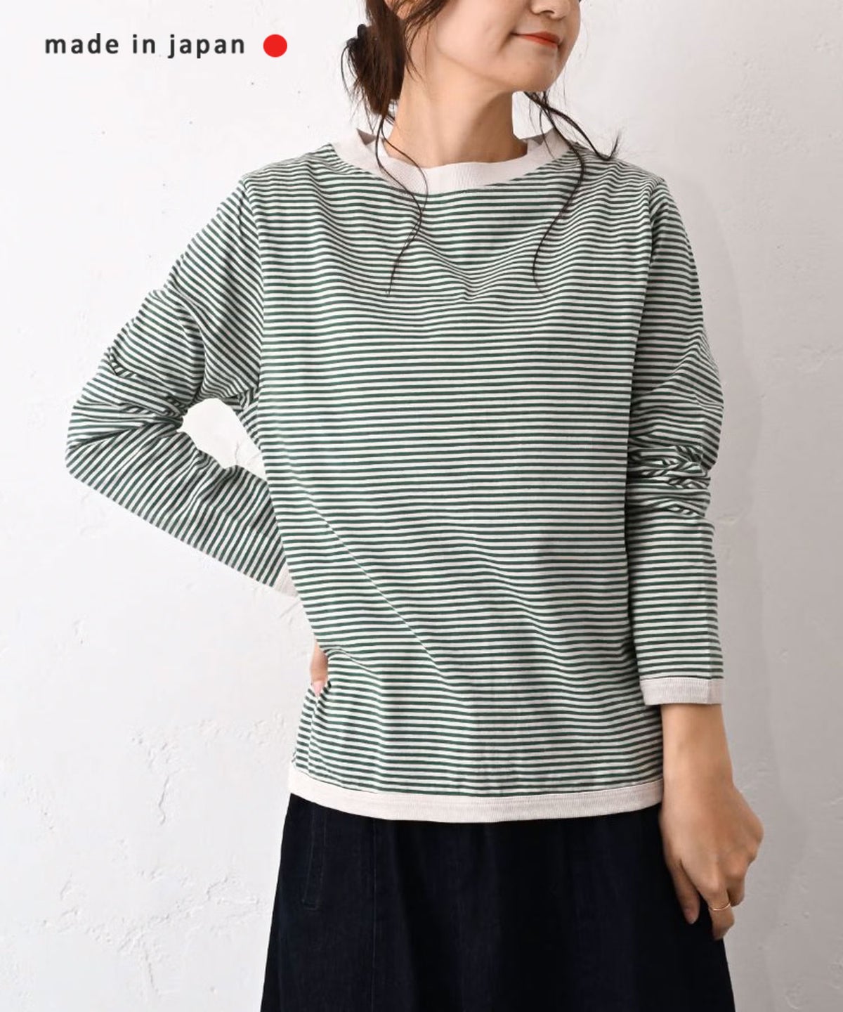 and quarter｜ボーダー10分袖Tシャツ [[MA-059]][C]