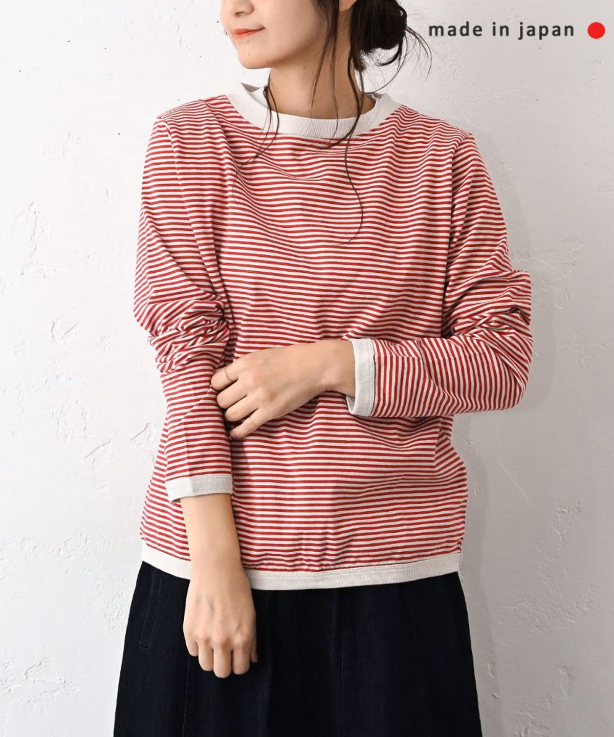 and quarter｜ボーダー10分袖Tシャツ [[MA-059]][C]