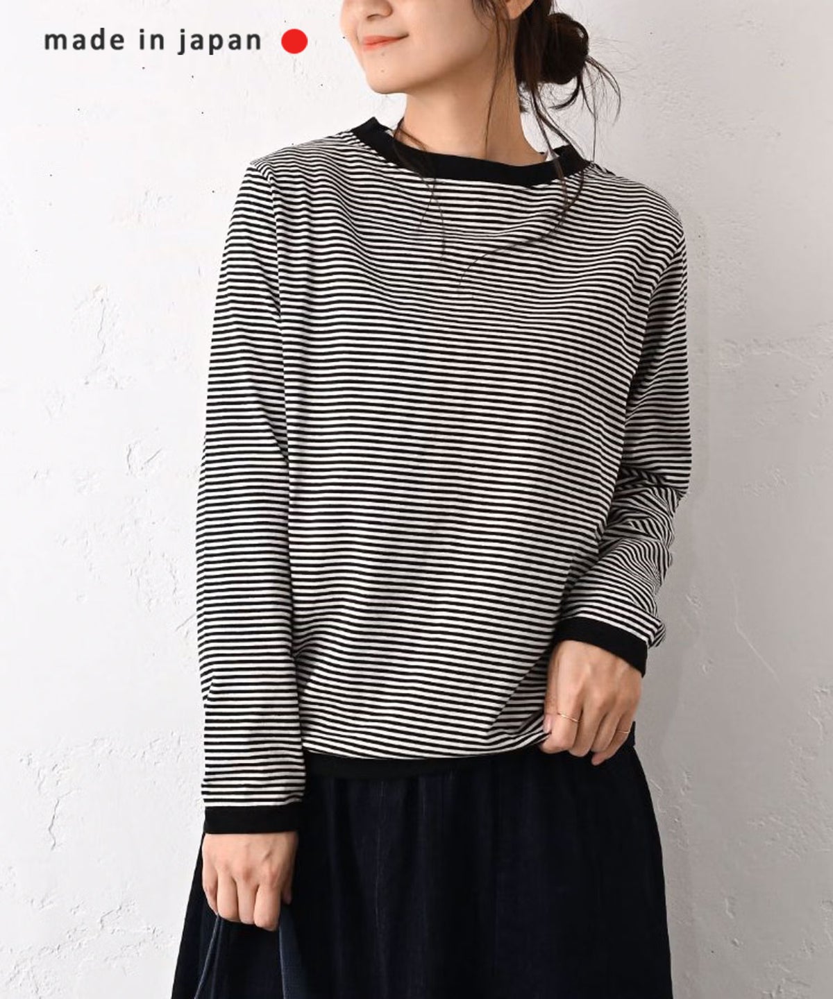 and quarter｜ボーダー10分袖Tシャツ [[MA-059]][C]