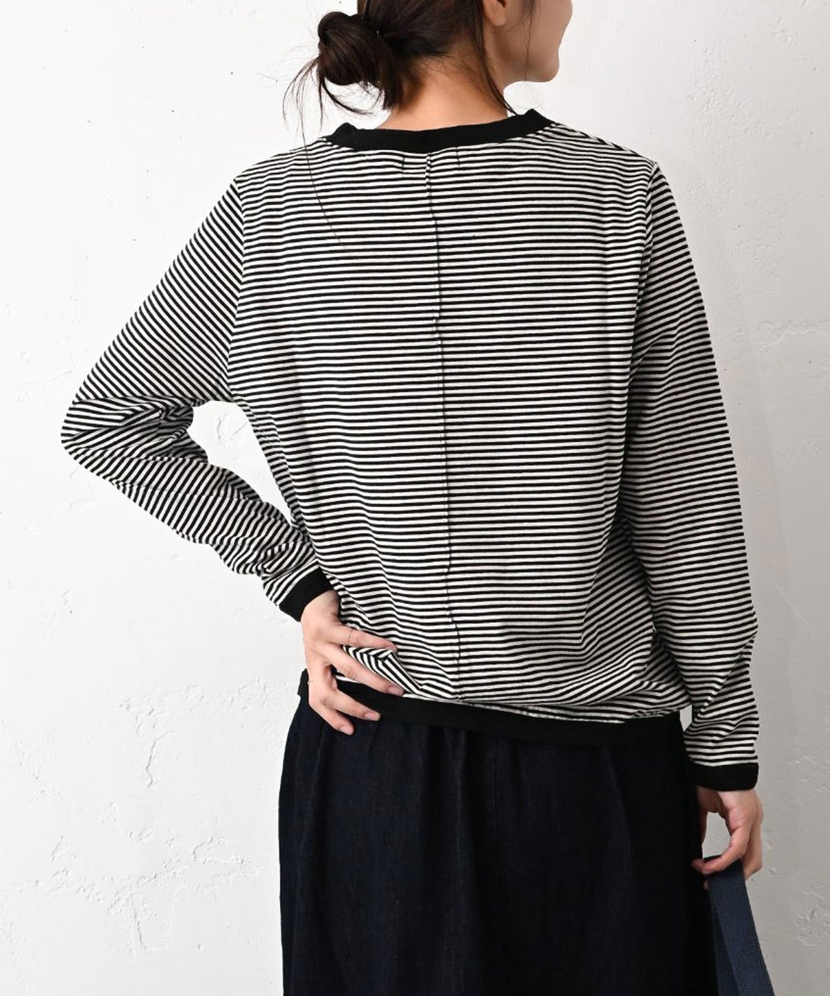 and quarter｜ボーダー10分袖Tシャツ [[MA-059]][C]