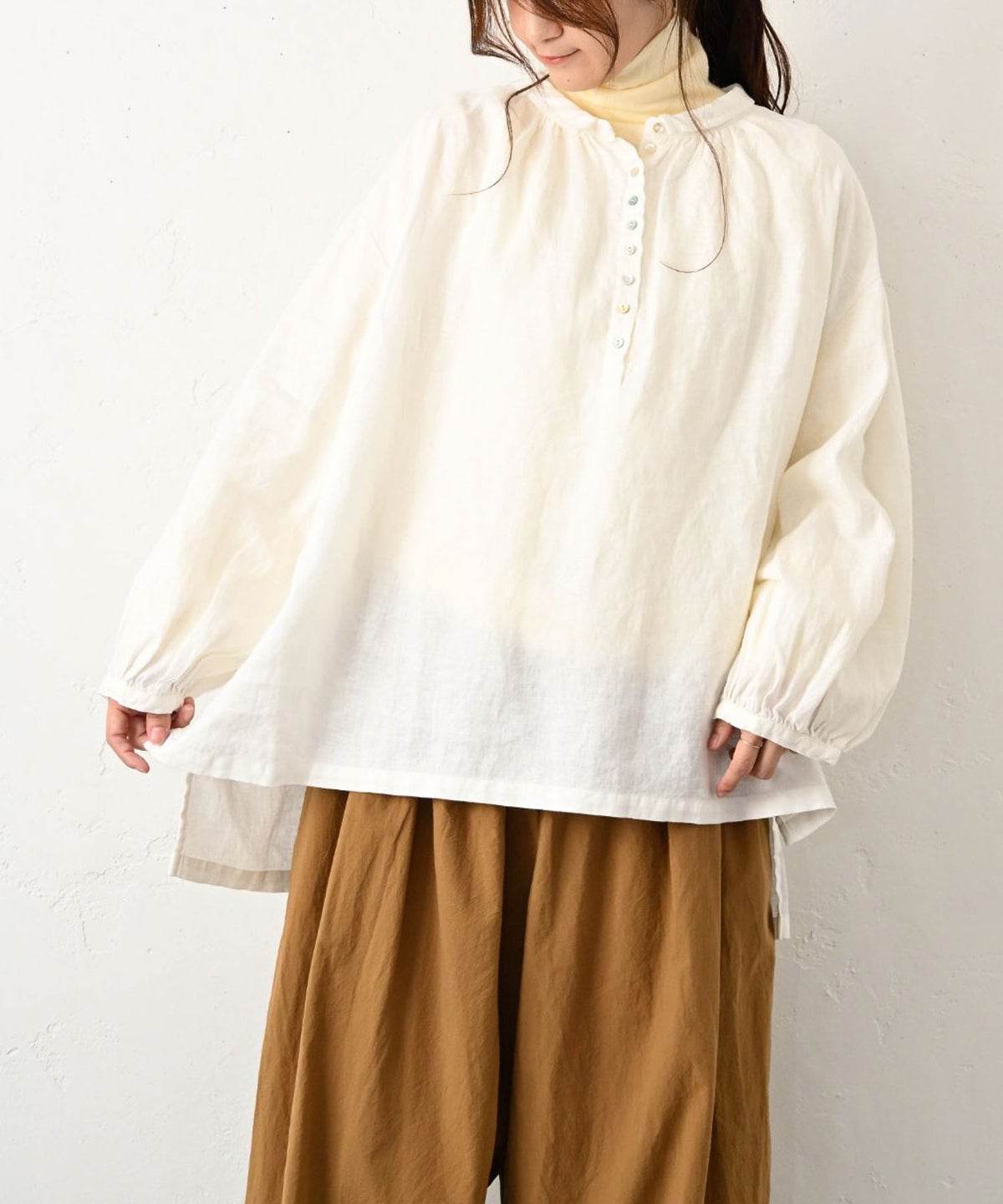 08Mab｜リネンボリューム袖チビ衿プルオーバー [[CF-1224HF1094]][C]
