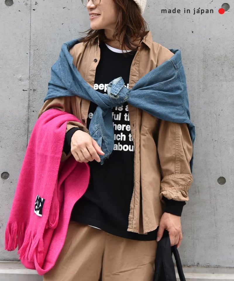 her.｜ワイドスリーブロゴカットソー [[Wide Long Sleeve Tee/2026]][C]