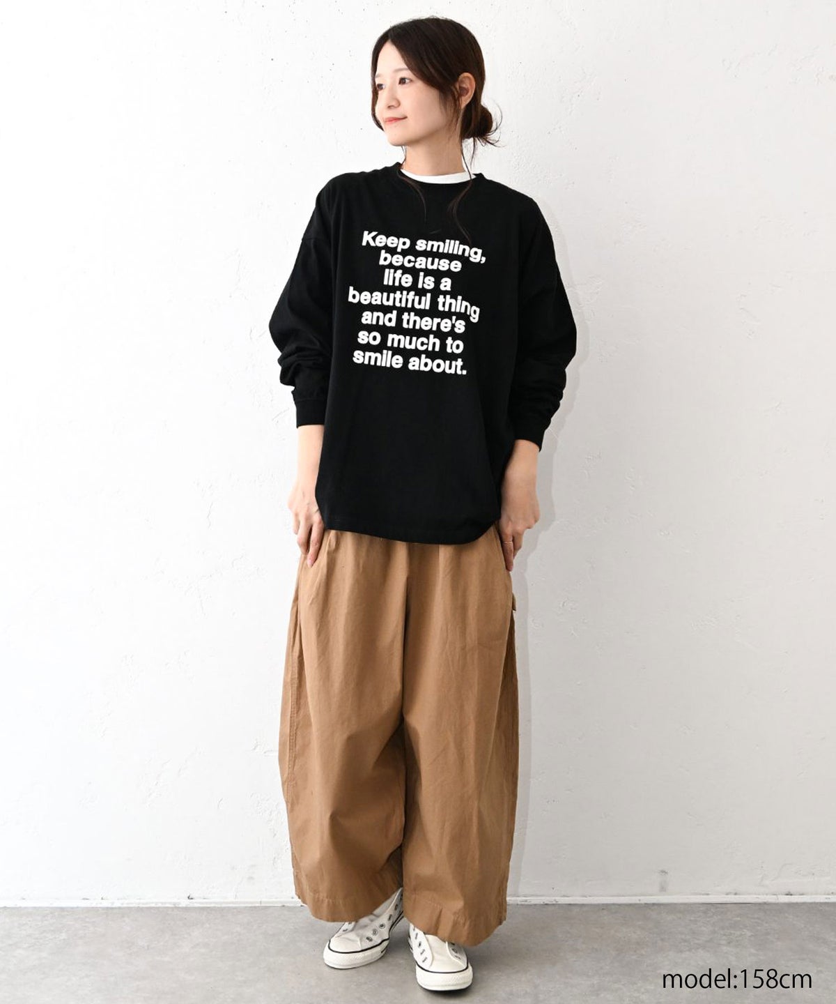her.｜ワイドスリーブロゴカットソー [[Wide Long Sleeve Tee/2026]][C]