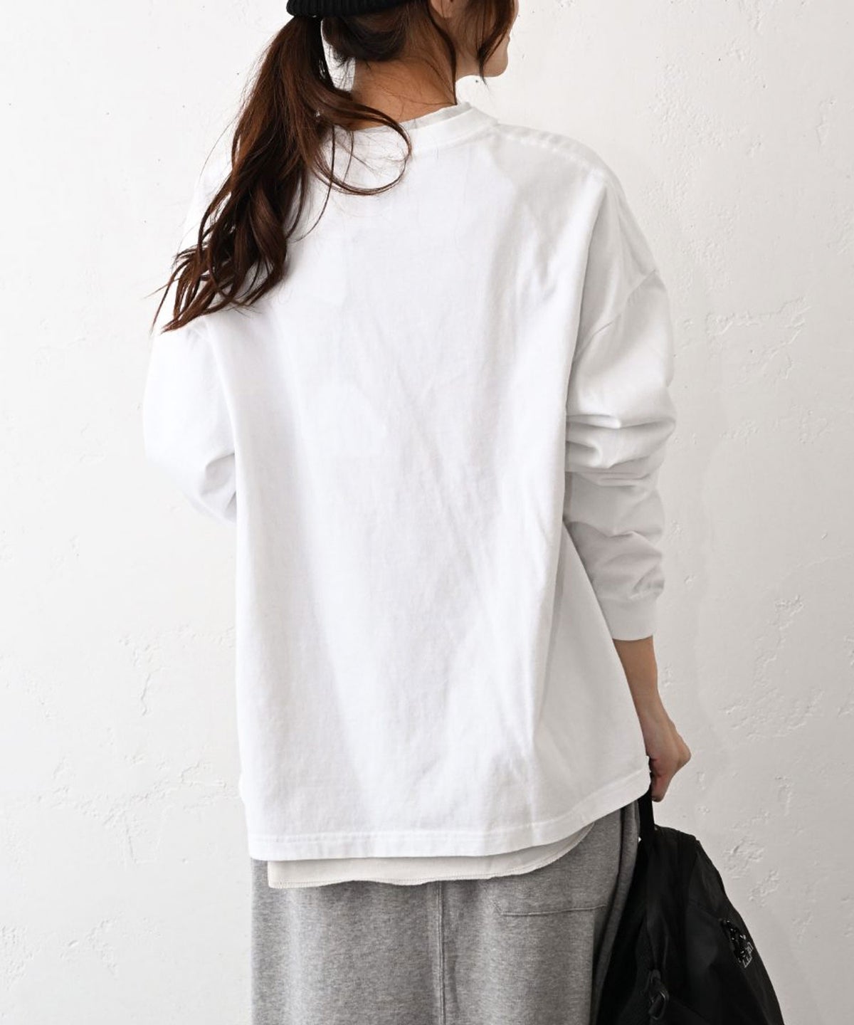 her.｜ワイドスリーブロゴカットソー [[Wide Long Sleeve Tee/2026]][C]