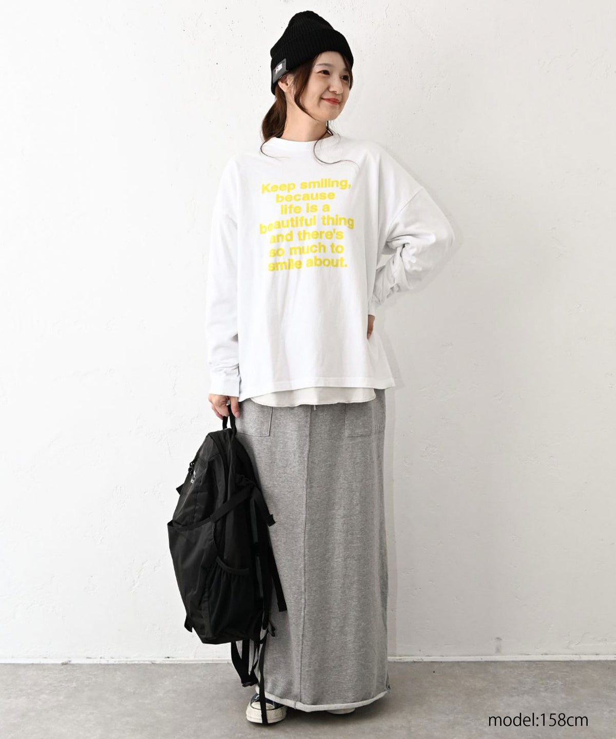 her.｜ワイドスリーブロゴカットソー [[Wide Long Sleeve Tee/2026]][C]