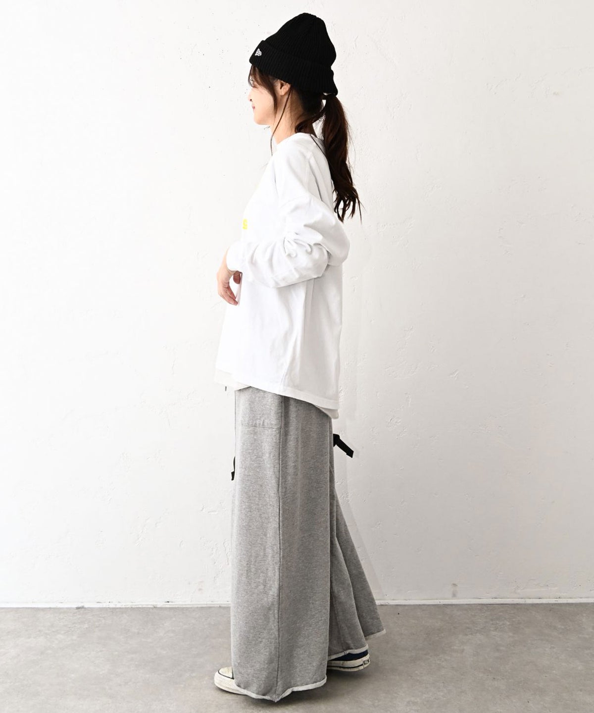 her.｜ワイドスリーブロゴカットソー [[Wide Long Sleeve Tee/2026]][C]