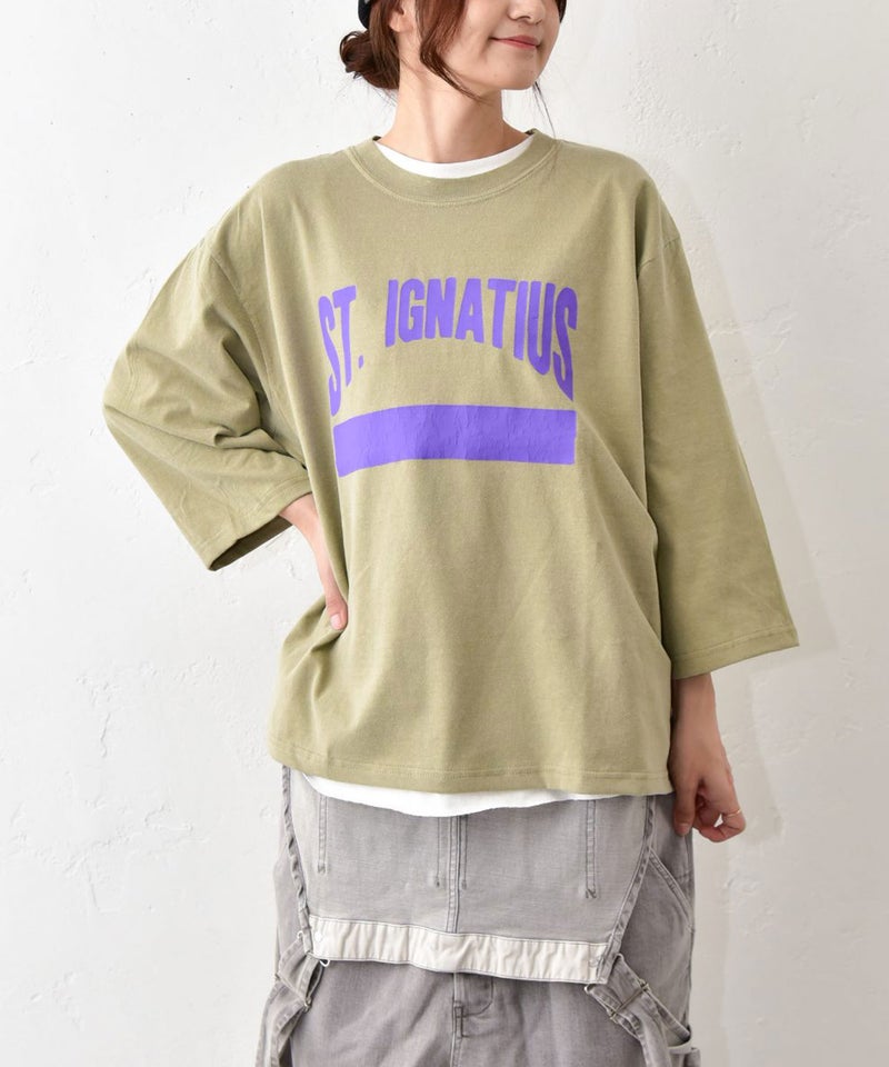 her.｜6.1OZ PIGMENT DYED 4/5TEE ST.IGNATIUS [[MTAH607-1005]][C]