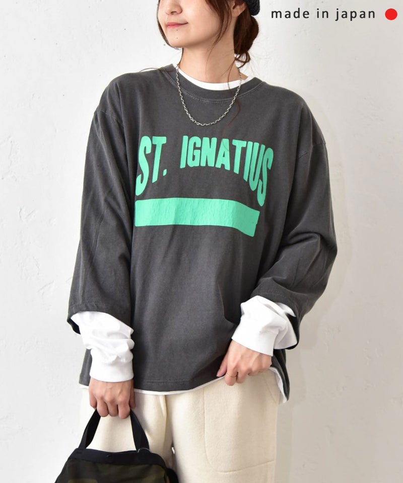 her.｜6.1OZ PIGMENT DYED 4/5TEE ST.IGNATIUS [[MTAH607-1005]][C]