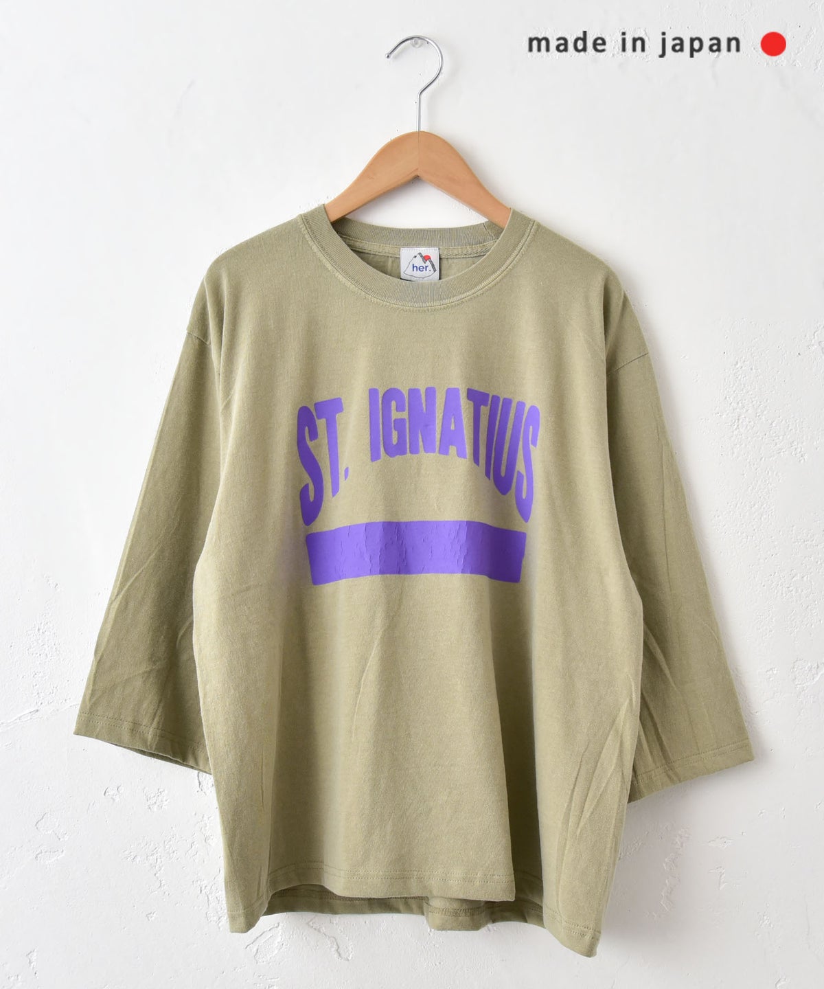  her.｜6.1OZ PIGMENT DYED 4/5TEE ST.IGNATIUS [[MTAH607-1005]][C]