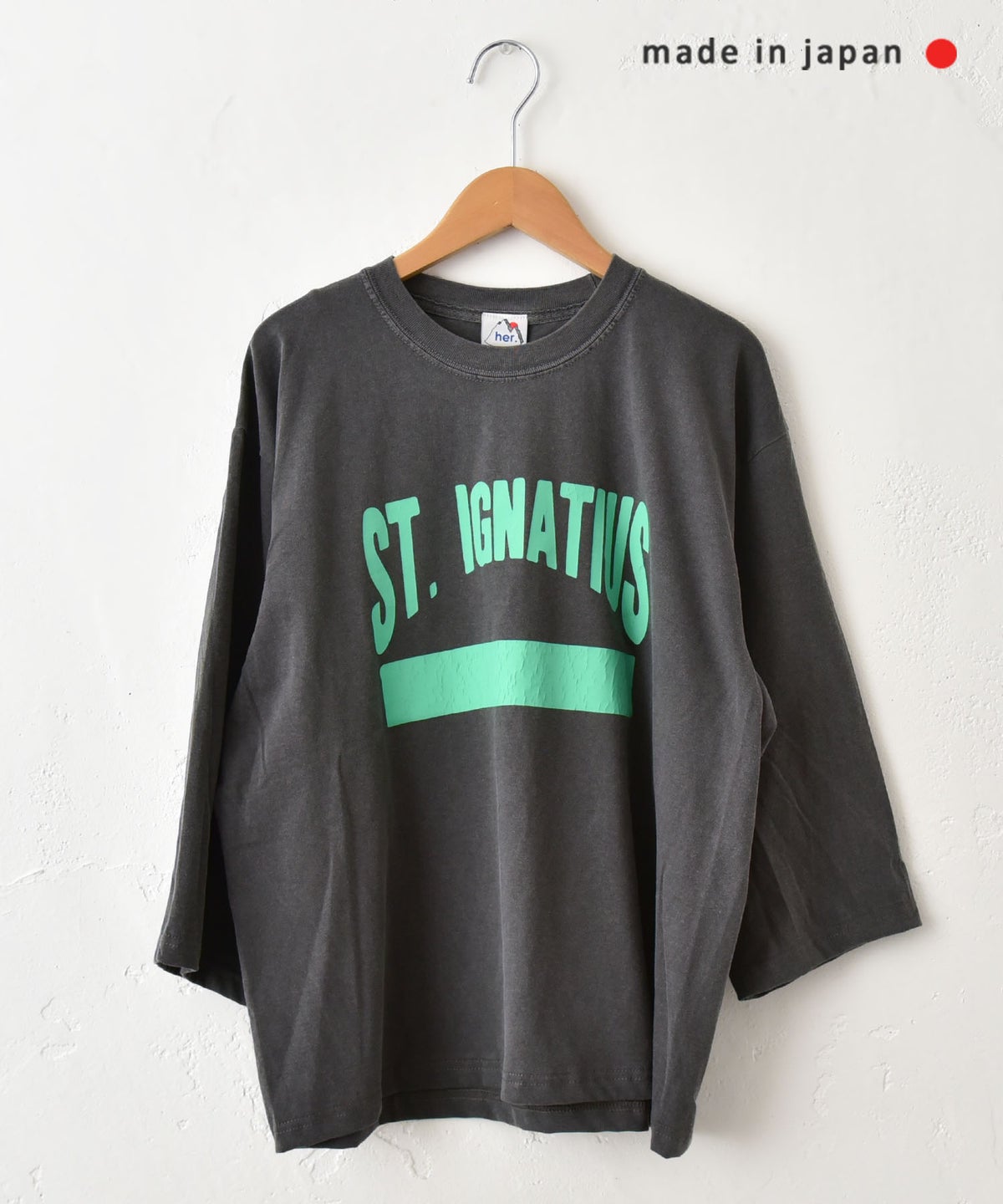  her.｜6.1OZ PIGMENT DYED 4/5TEE ST.IGNATIUS [[MTAH607-1005]][C]