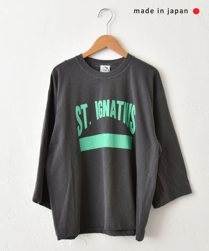  her.｜6.1OZ PIGMENT DYED 4/5TEE ST.IGNATIUS [[MTAH607-1005]][C]