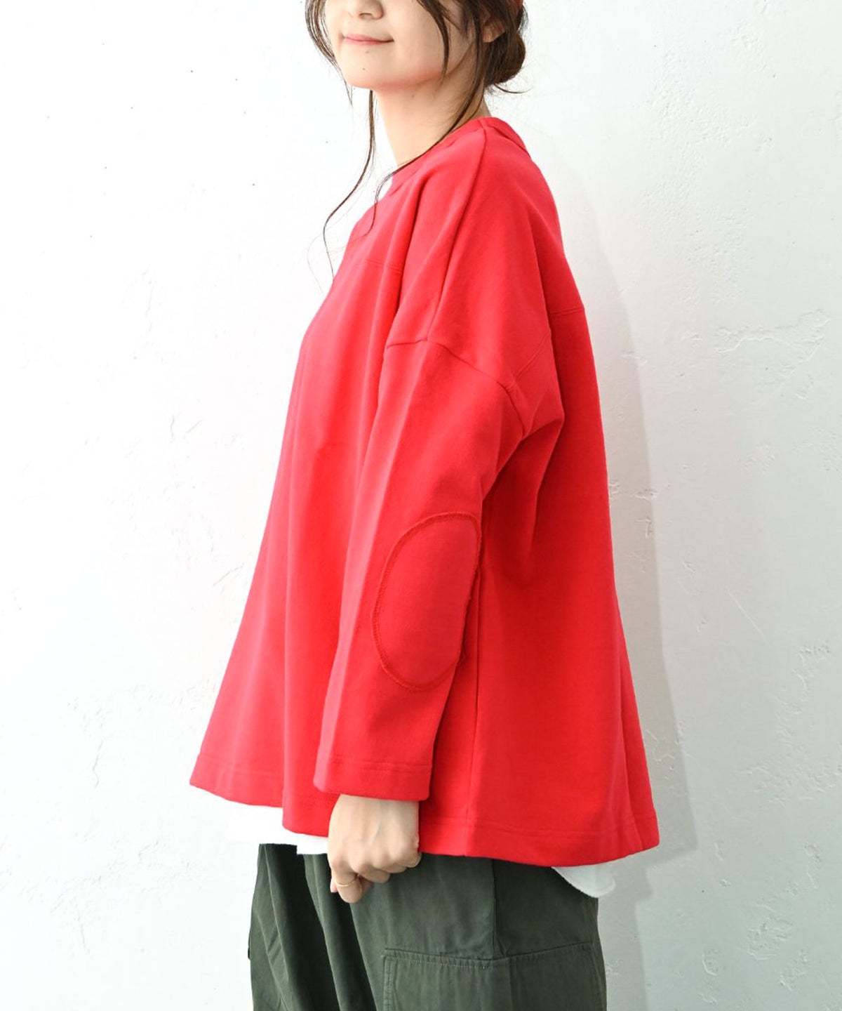 her.｜USドライコットン エルボパッチ付きカットソー [[131388H]][C]