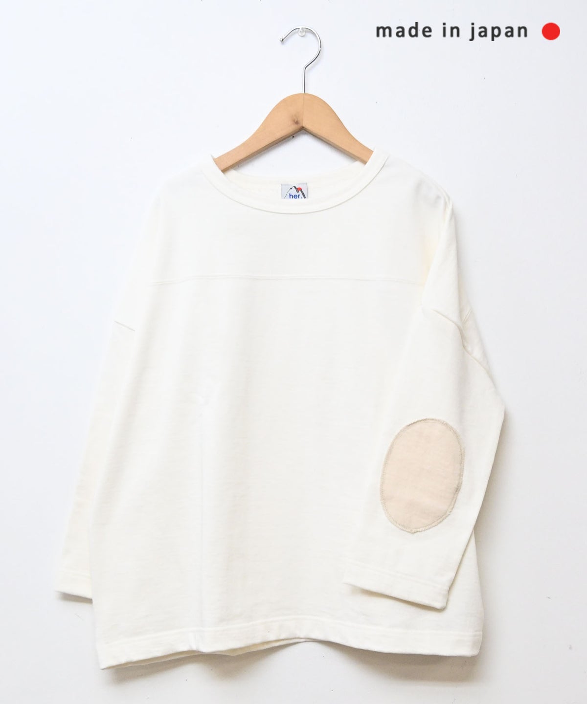 her.｜USドライコットン エルボパッチ付きカットソー [[131388H]][C]