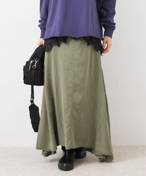 W｜特殊加工サイド切替スカート [[IZK22049-26AW]][F] | ma28 ONLINE STORE