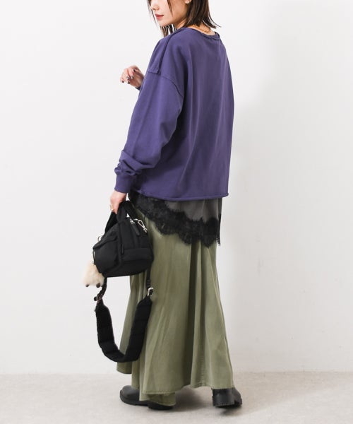 W｜特殊加工サイド切替スカート [[IZK22049-26AW]][F] | ma28 ONLINE STORE